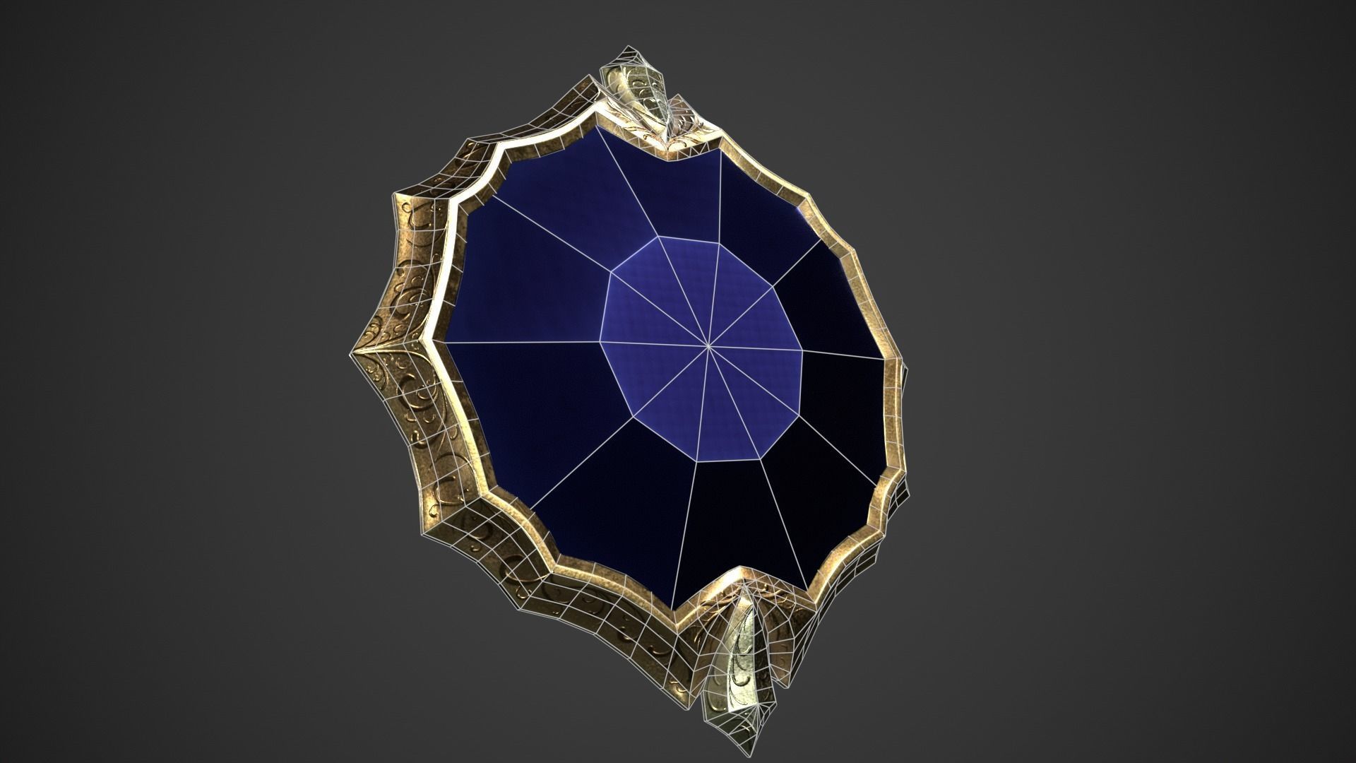 Fantasy Crystal Shield Low-poly 3D model_21