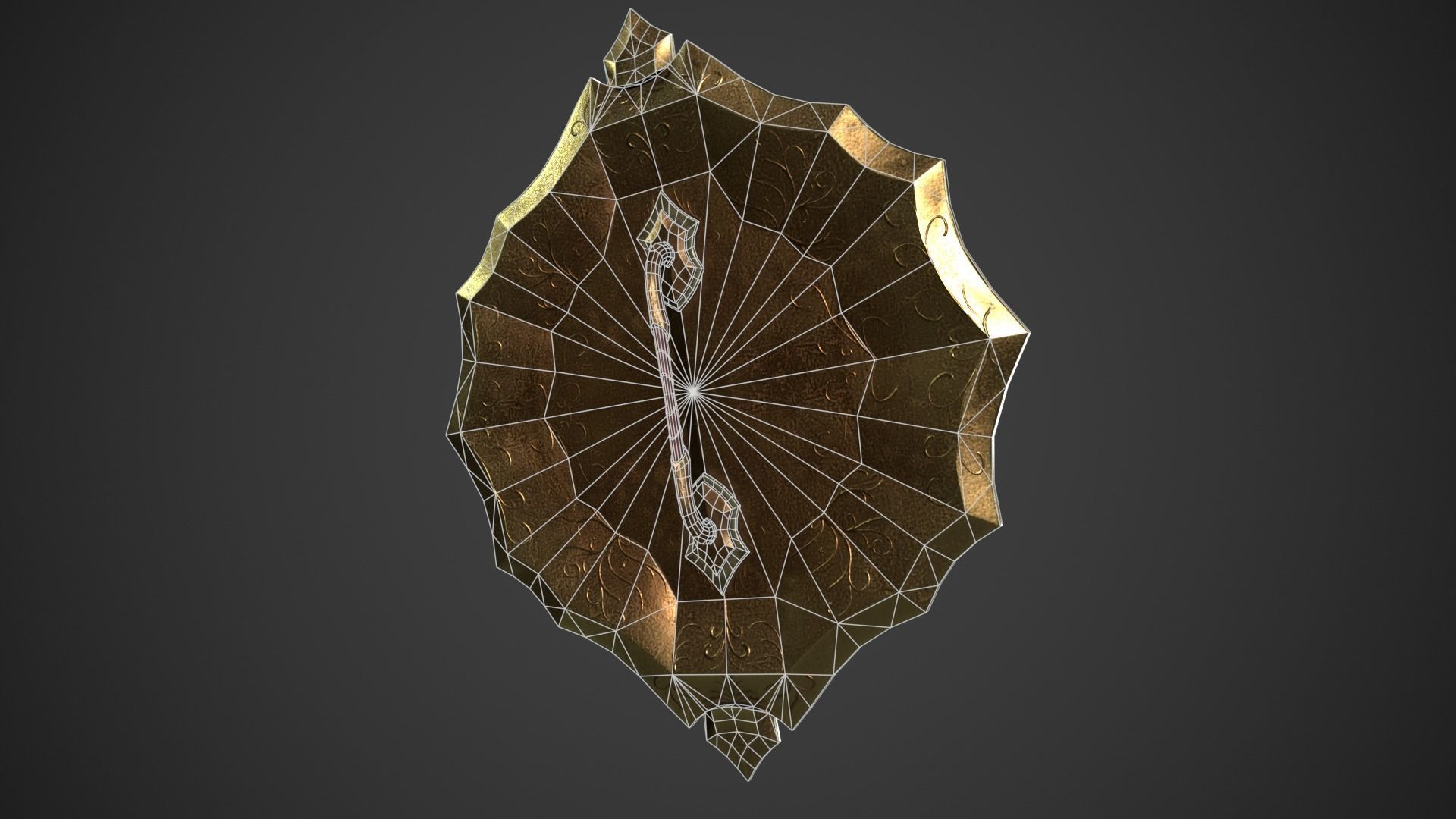 Fantasy Crystal Shield Low-poly 3D model_17
