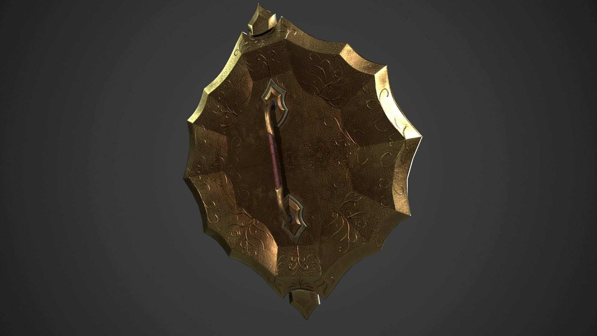 Fantasy Crystal Shield Low-poly 3D model_8