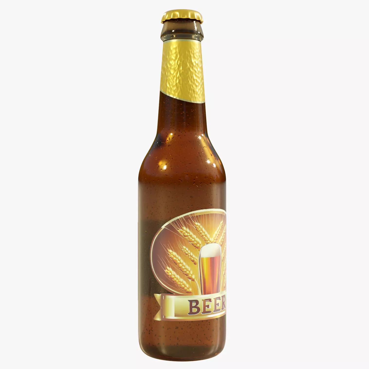 Generic Beer Bottle 3D model_0