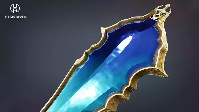 Fantasy Oblong Shield Low-poly 3D model