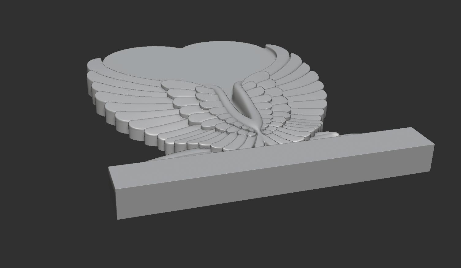 Angel Wings and Heart Memorial 3D print model_7