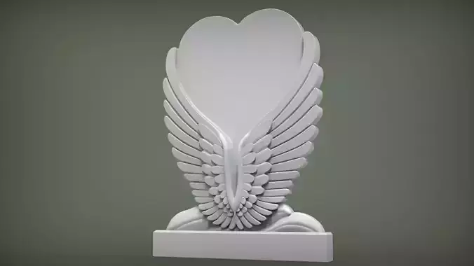 Angel Wings and Heart Memorial