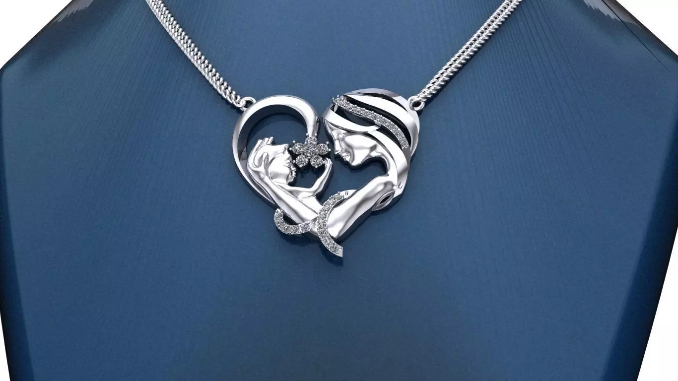mother and child Daughter Pendant 3D print mode 3D print model 3D print model