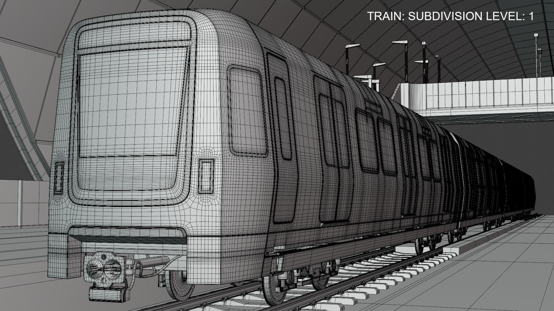 Stockholm metro station 3D model_5