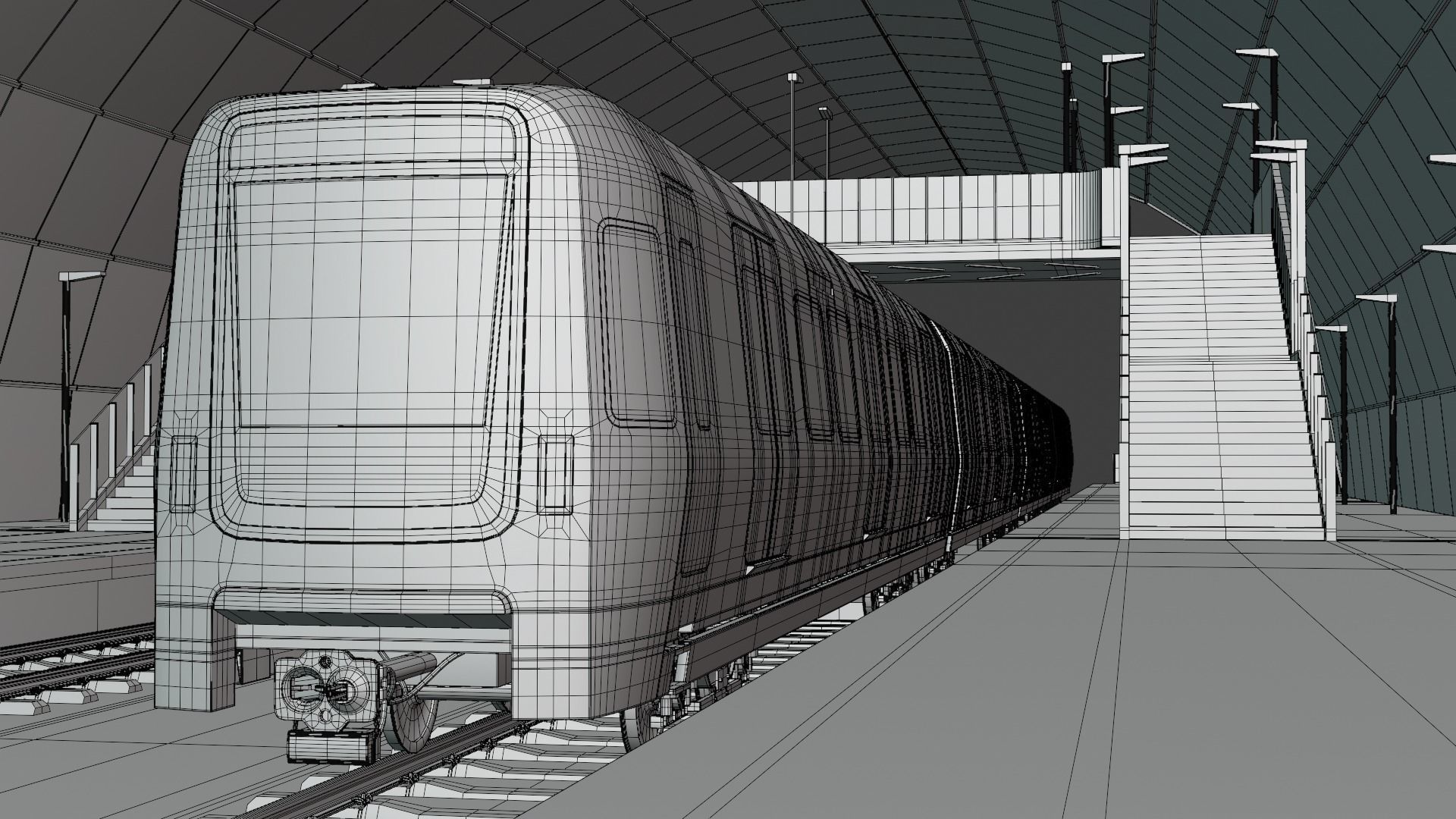 Stockholm metro station 3D model_11