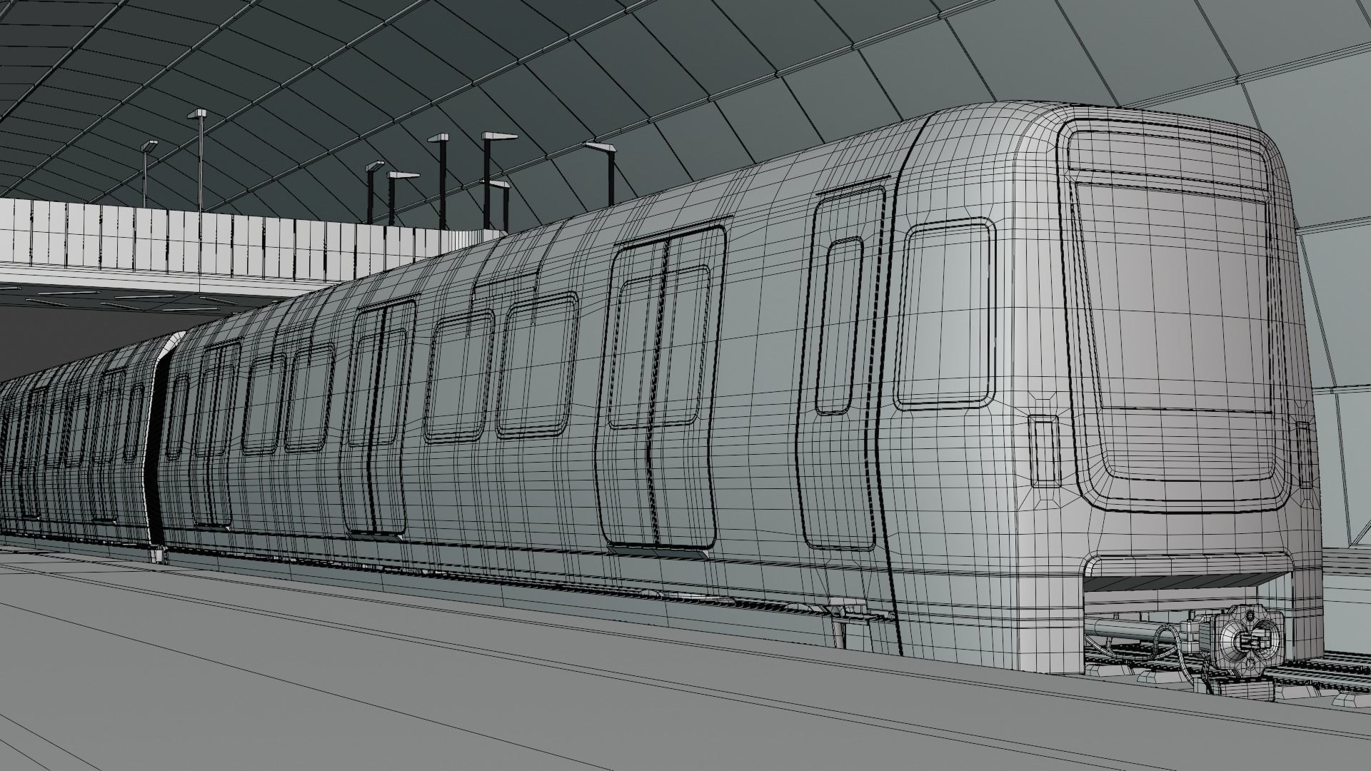 Stockholm metro station 3D model_1