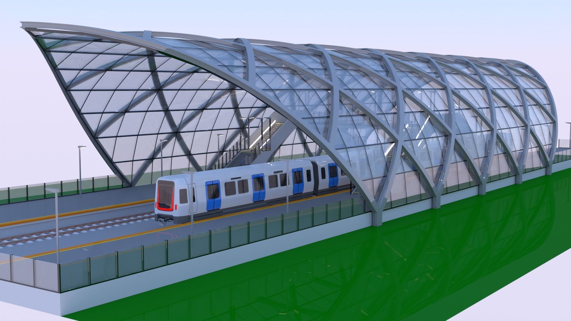 Stockholm metro station 3D model_14