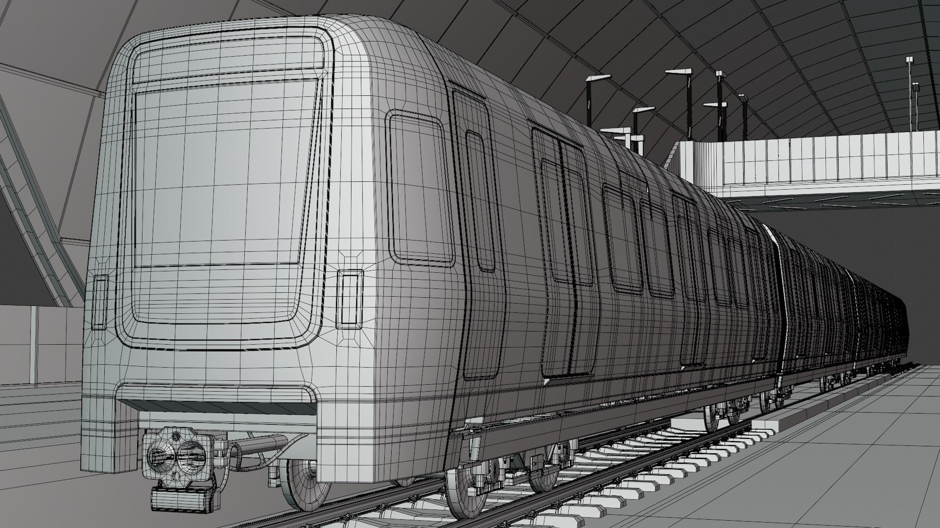Stockholm metro station 3D model_4