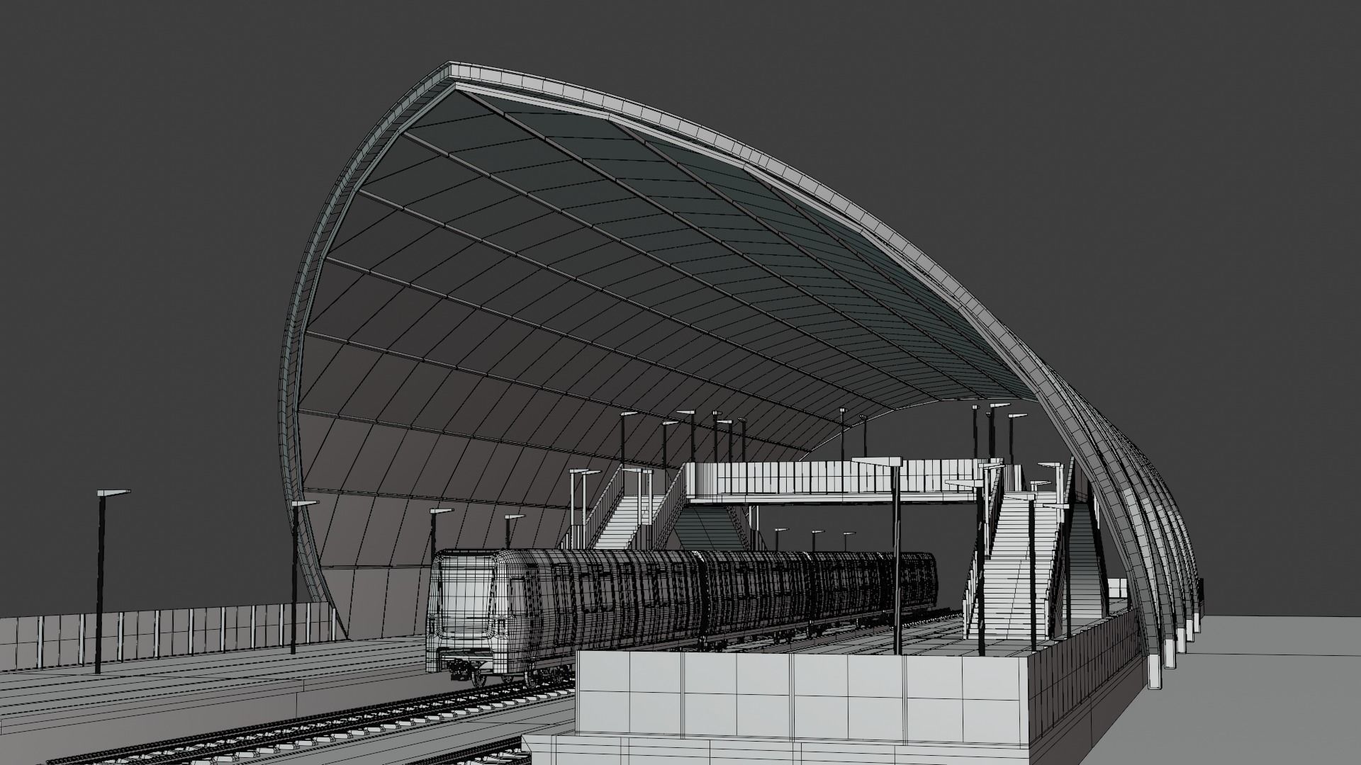 Stockholm metro station 3D model_17