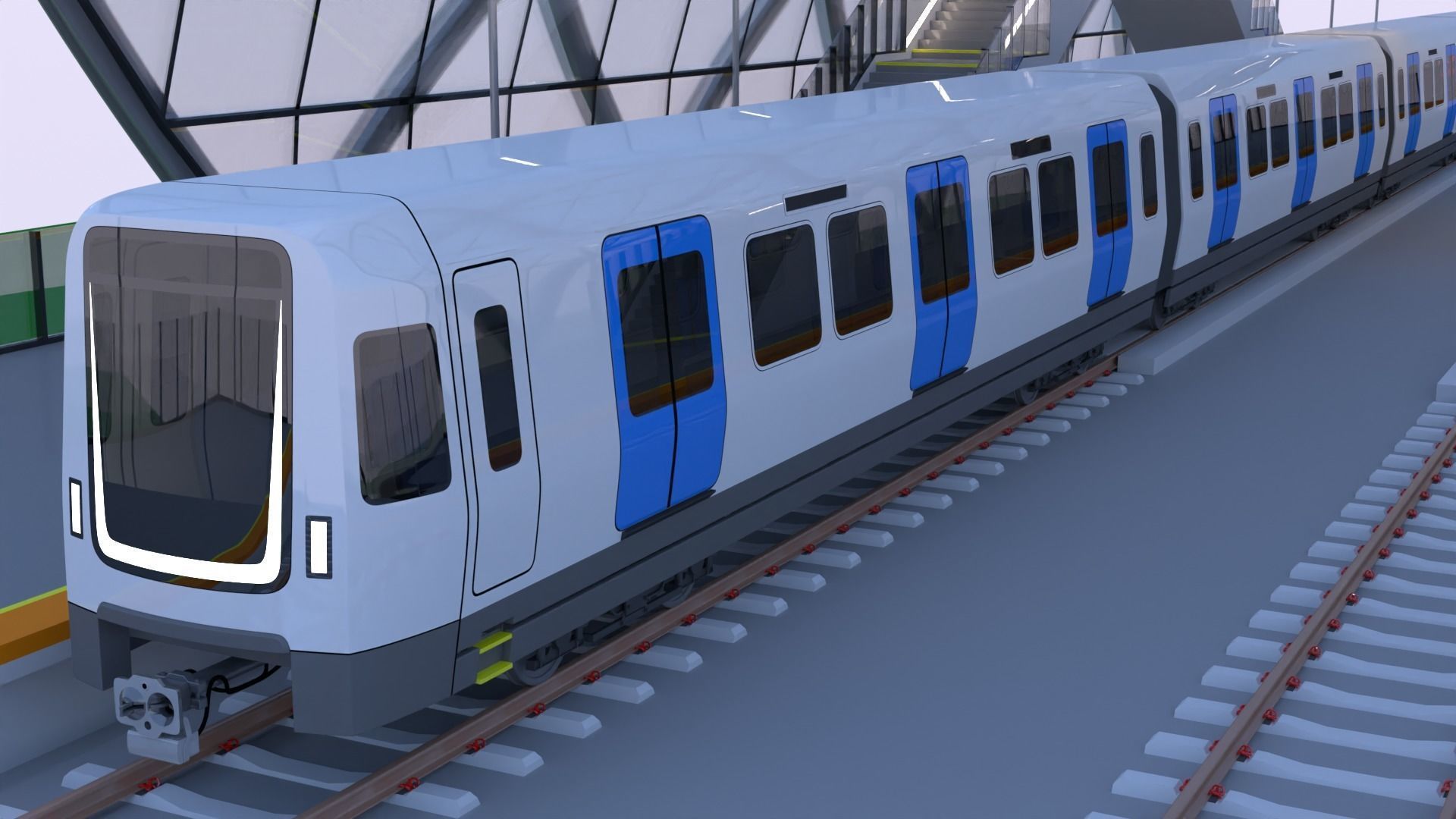 Stockholm metro station 3D model_8