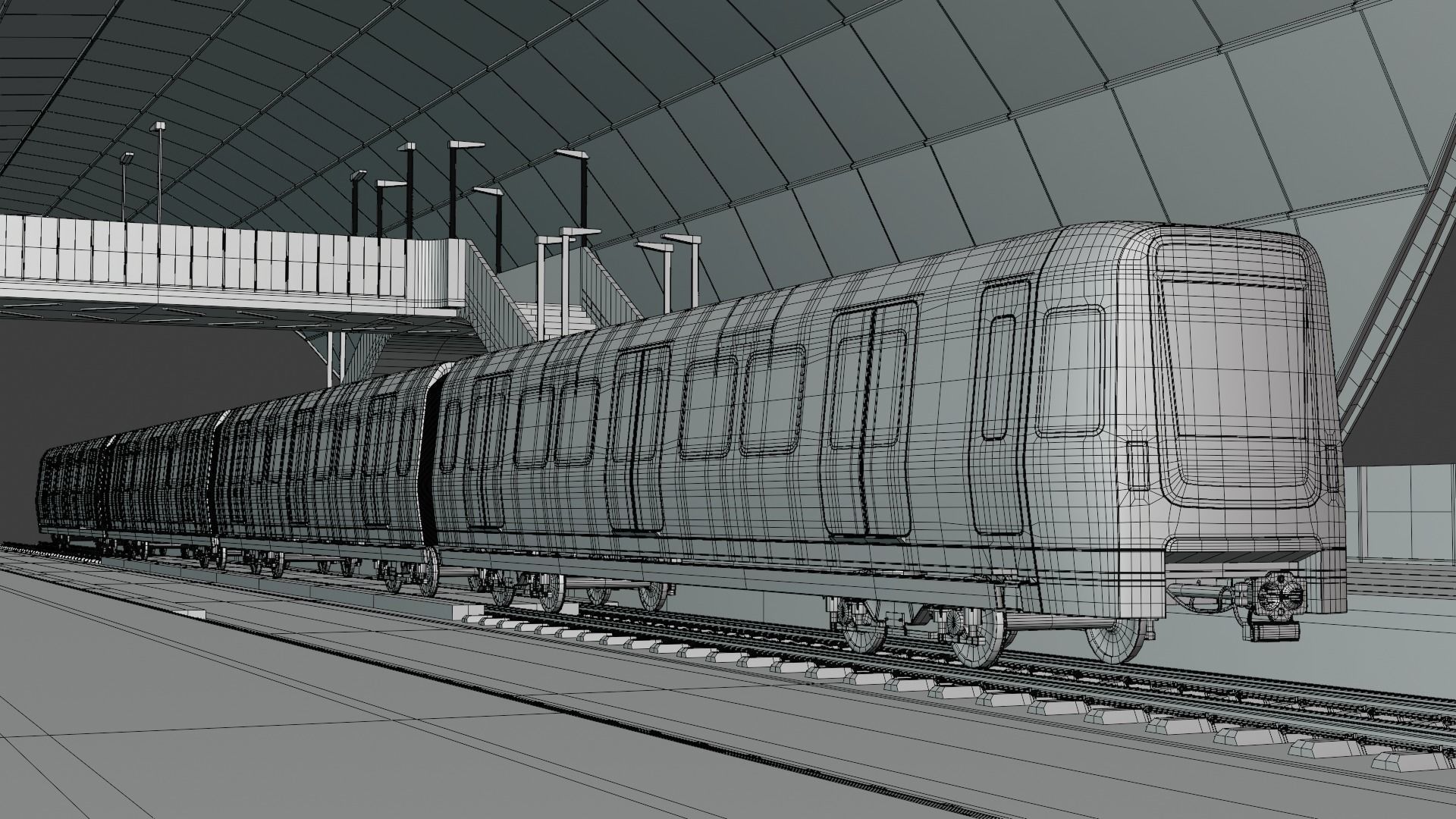 Stockholm metro station 3D model_7
