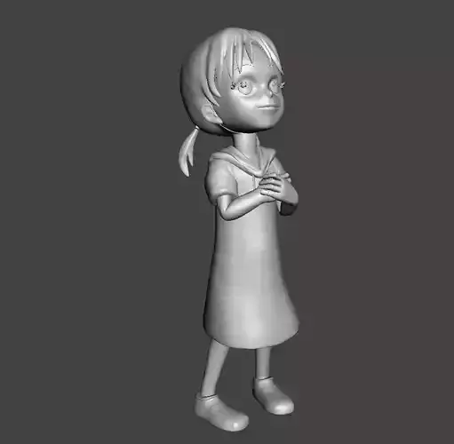 Rika little girl feed Zoro 3D Model