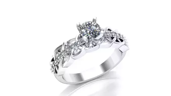 Arabesque twisted ring with stones