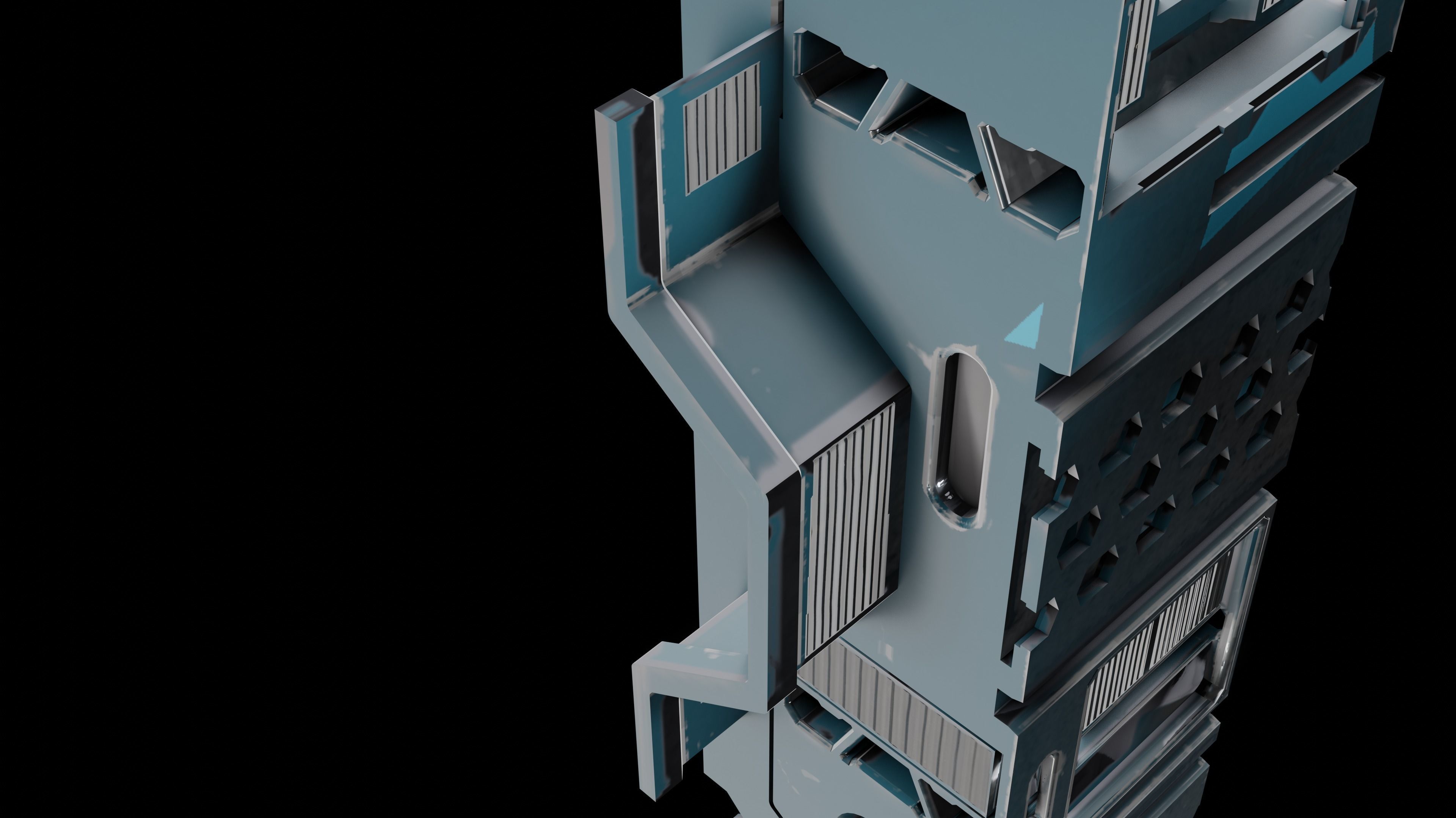 Sci-Fi Hard Surface Pillar 3D print model_31