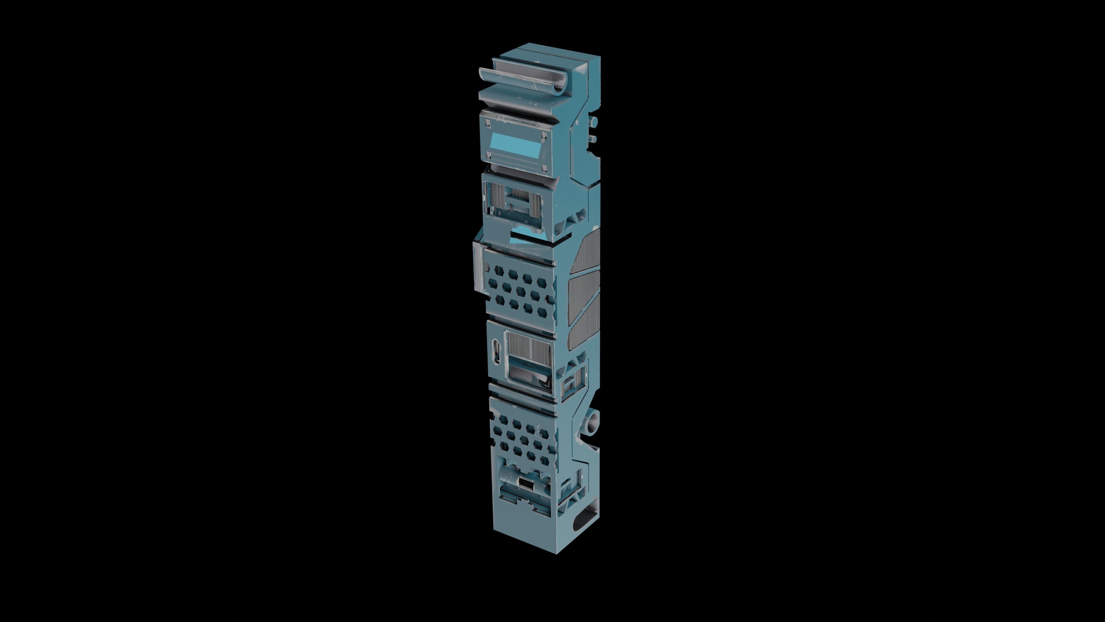 Sci-Fi Hard Surface Pillar 3D print model_19