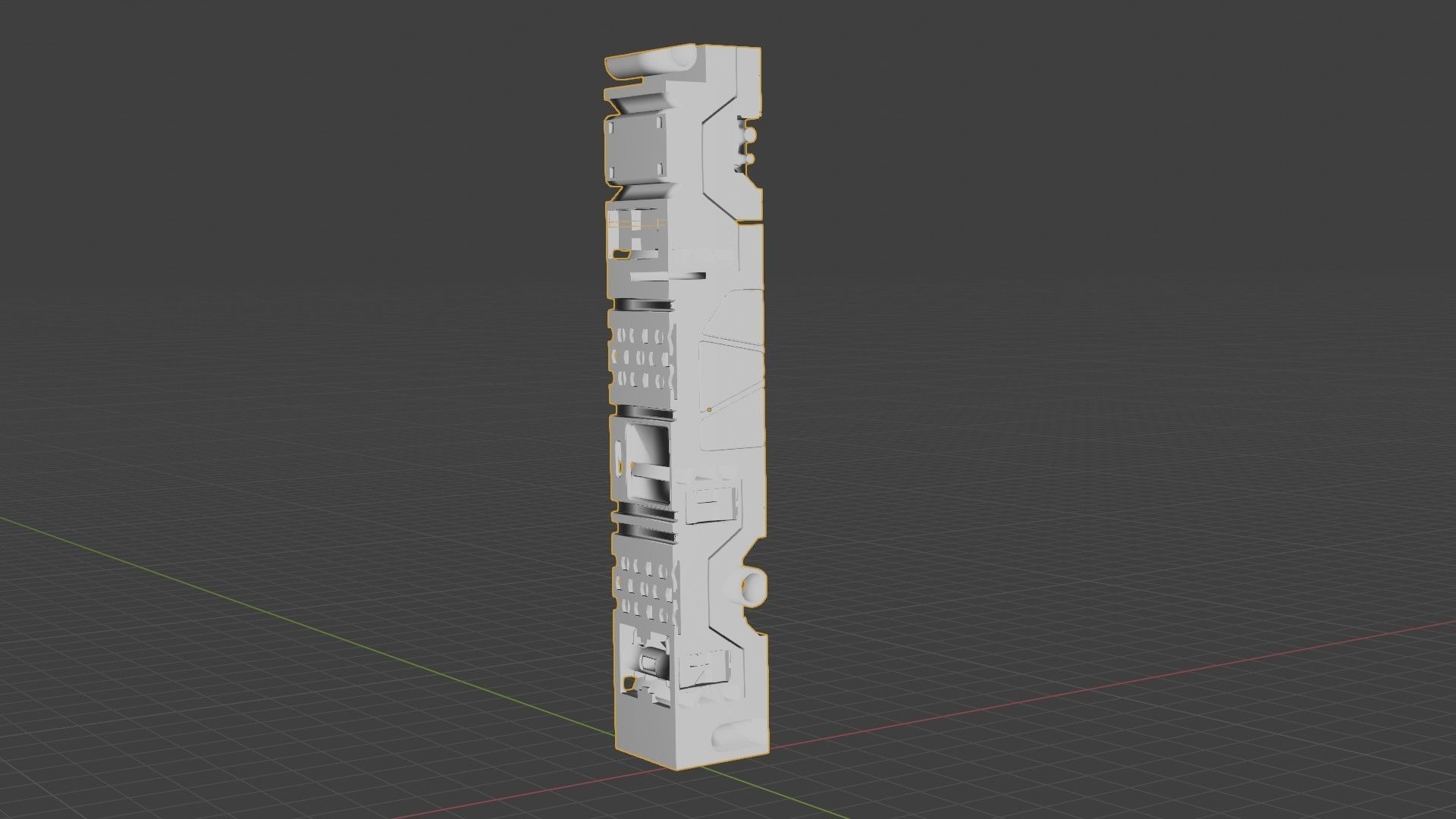 Sci-Fi Hard Surface Pillar 3D print model_4