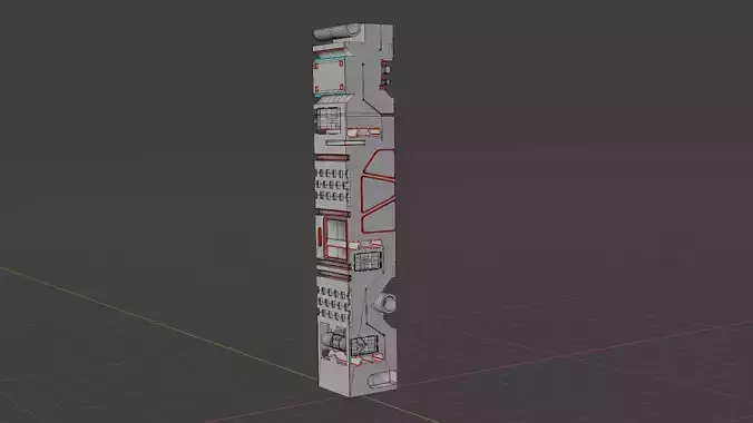 Sci-Fi Hard Surface Pillar 3D print model