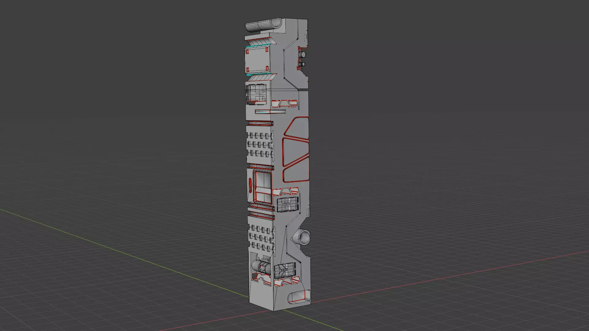 Sci-Fi Hard Surface Pillar 3D print model_0