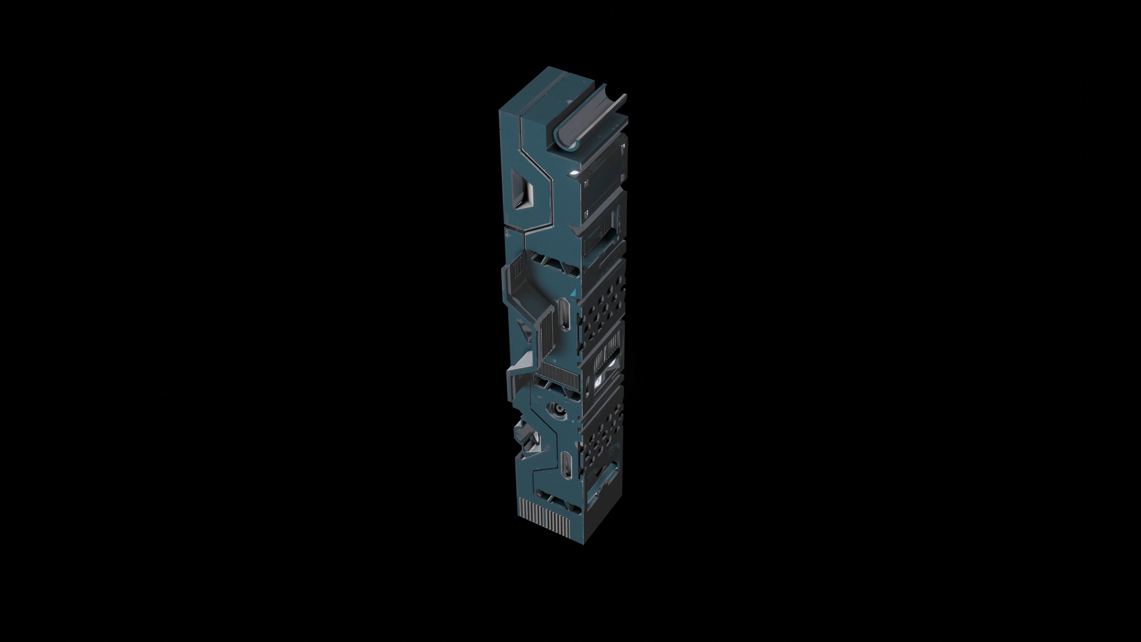 Sci-Fi Hard Surface Pillar 3D print model_17