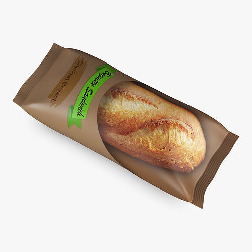 Baguette Sandwich Packaging Simple M 1 3D model 6
