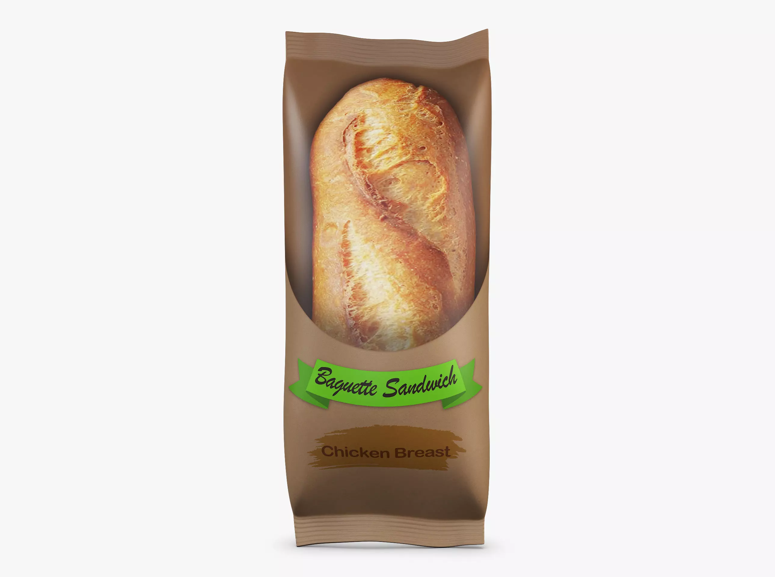 Baguette Sandwich Packaging Simple M 1 3D model_0