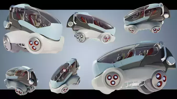 Simplistic Flying Vehicle 22 Low-poly 3D model
