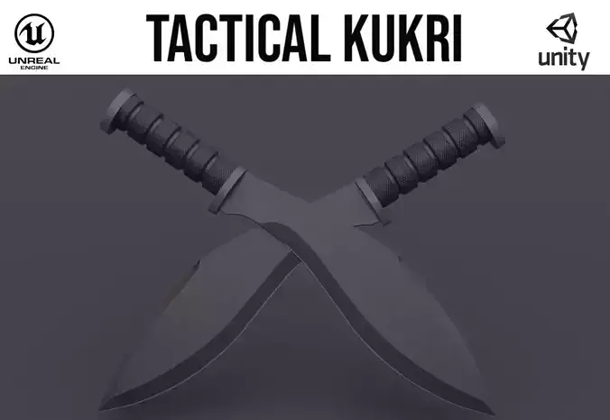 Tactical Kukri  Low-poly 3D model