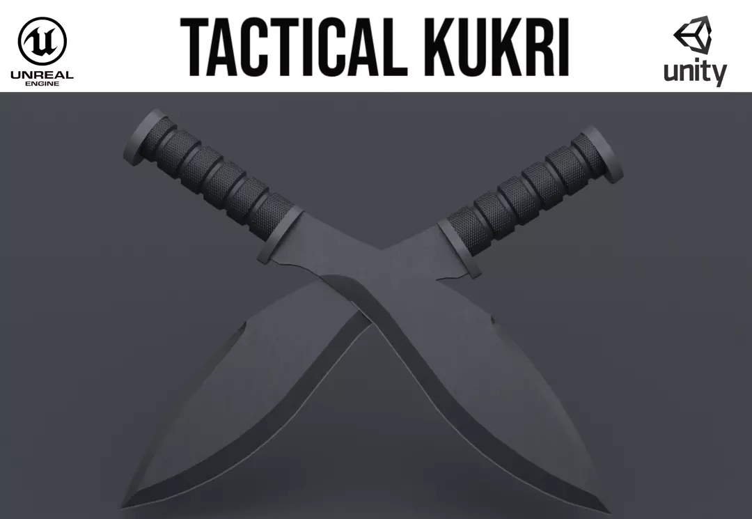 Tactical Kukri  Low-poly 3D model_0