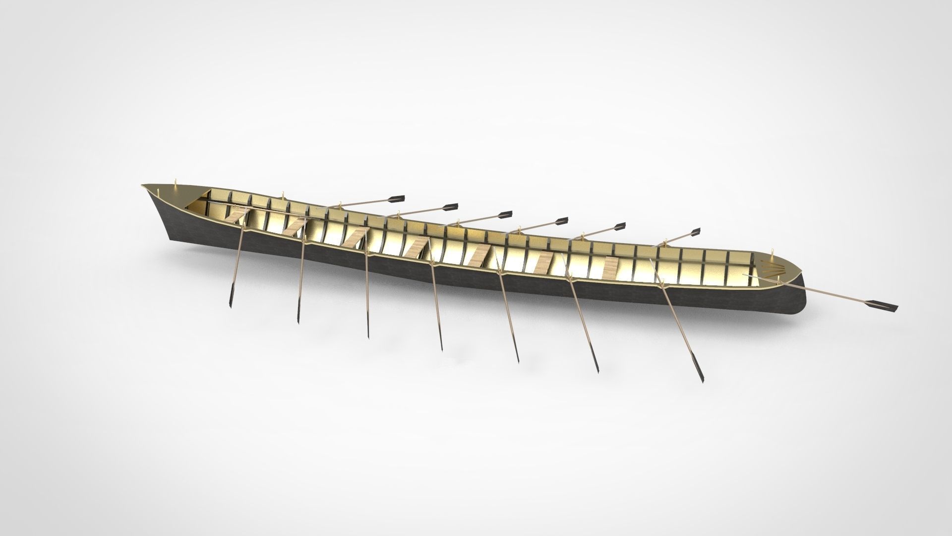 Iban longboat  3D model_3