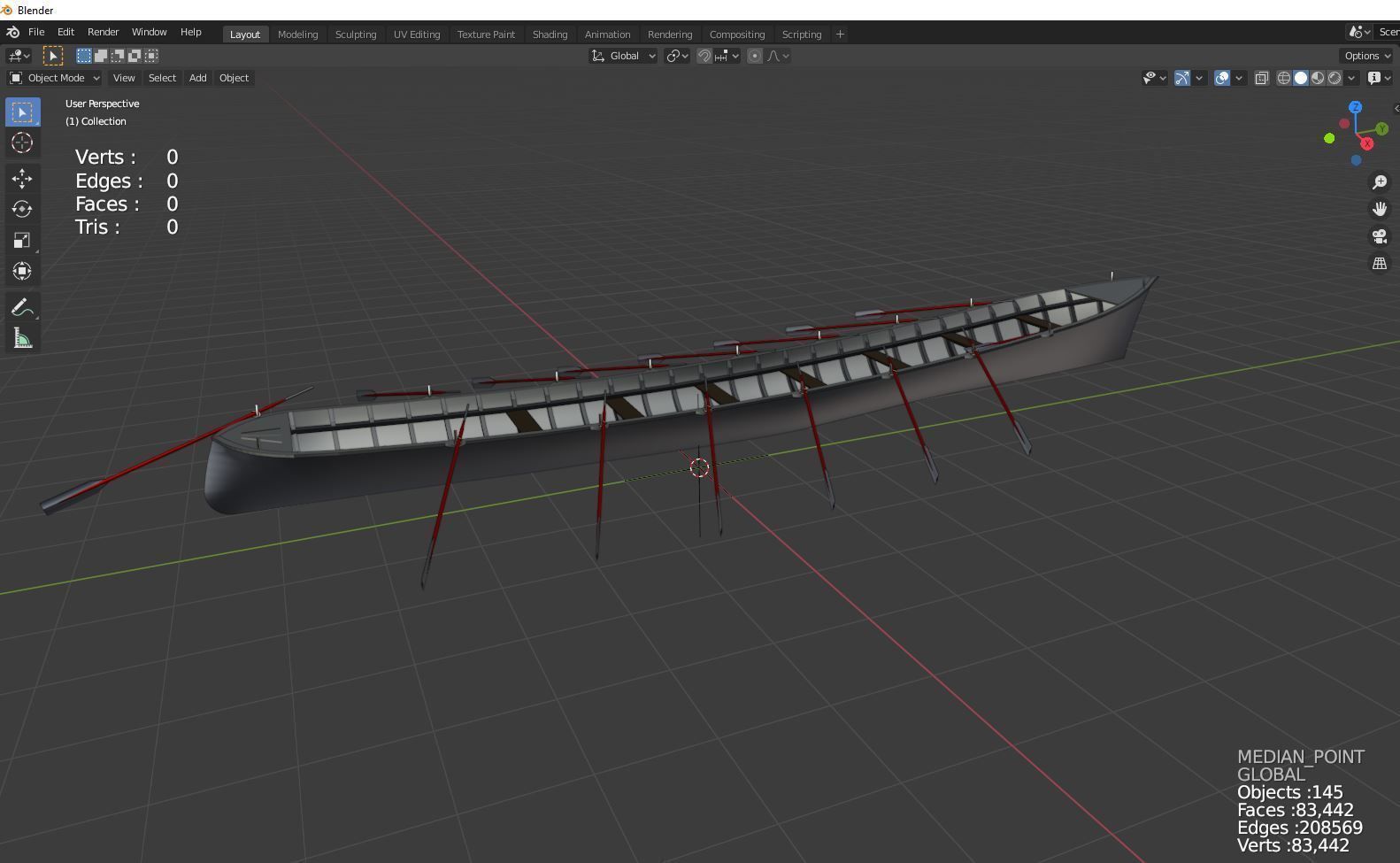 Iban longboat  3D model_1