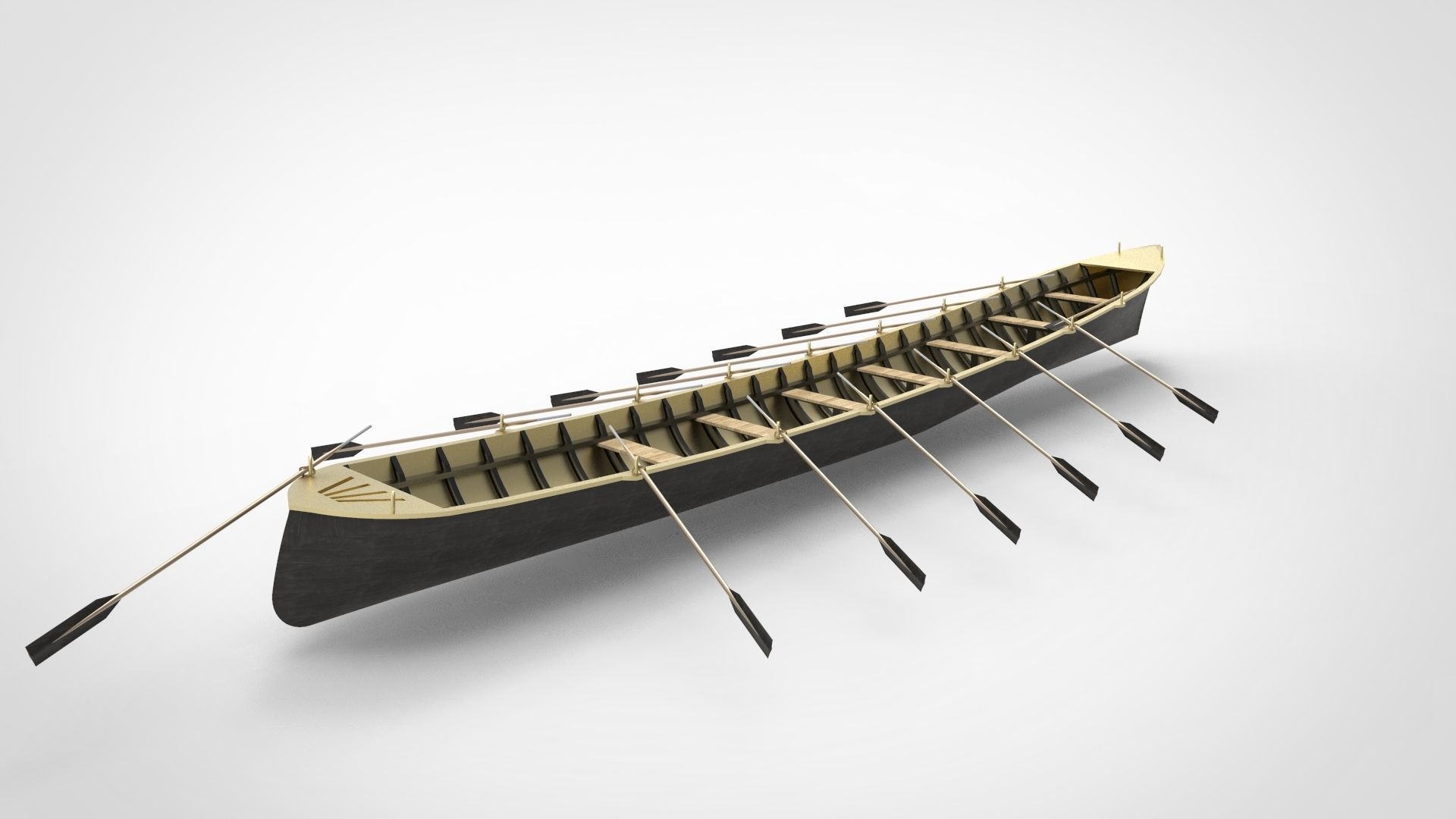 Iban longboat  3D model_4