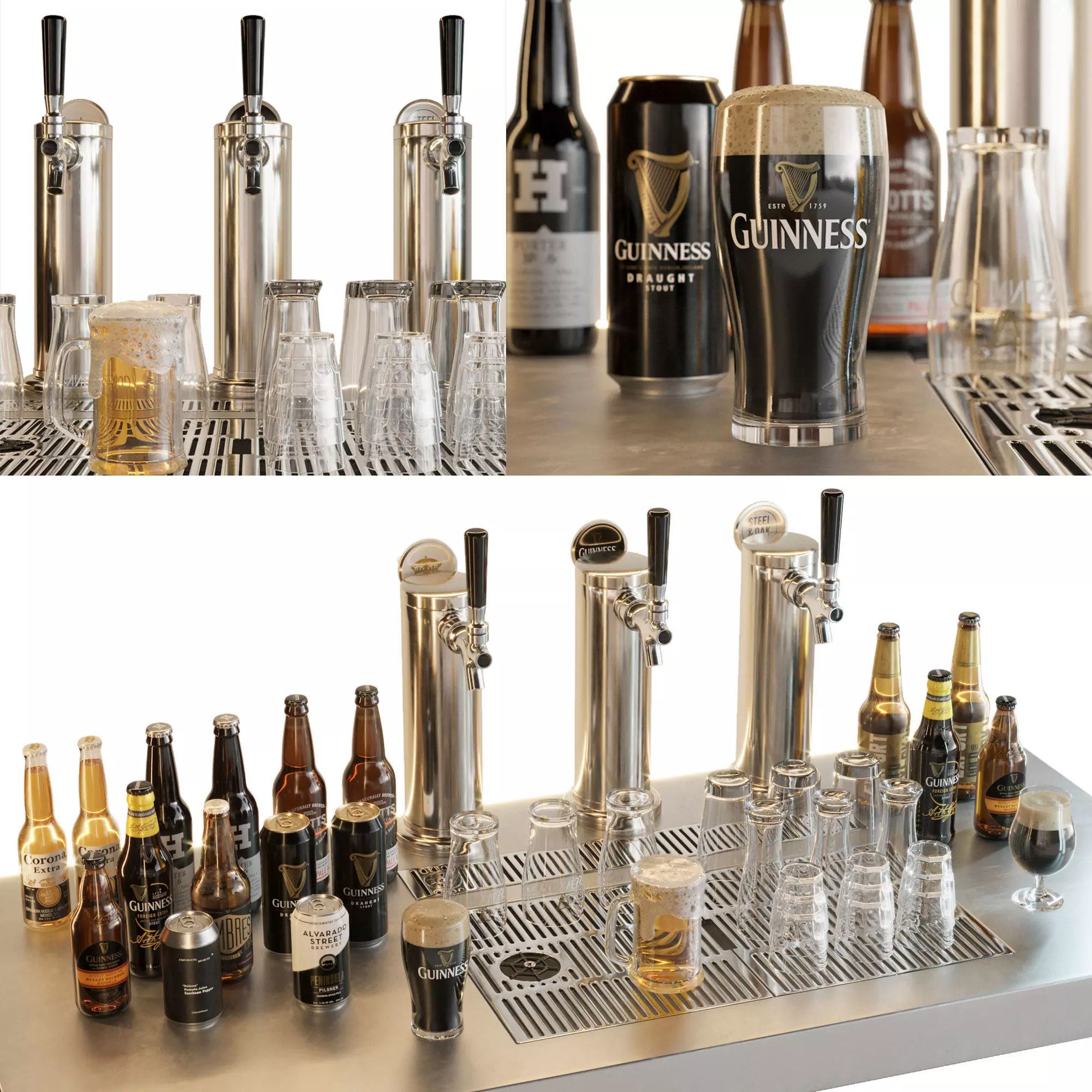 Beer Set  3D Model Tap-beer  3D model_0