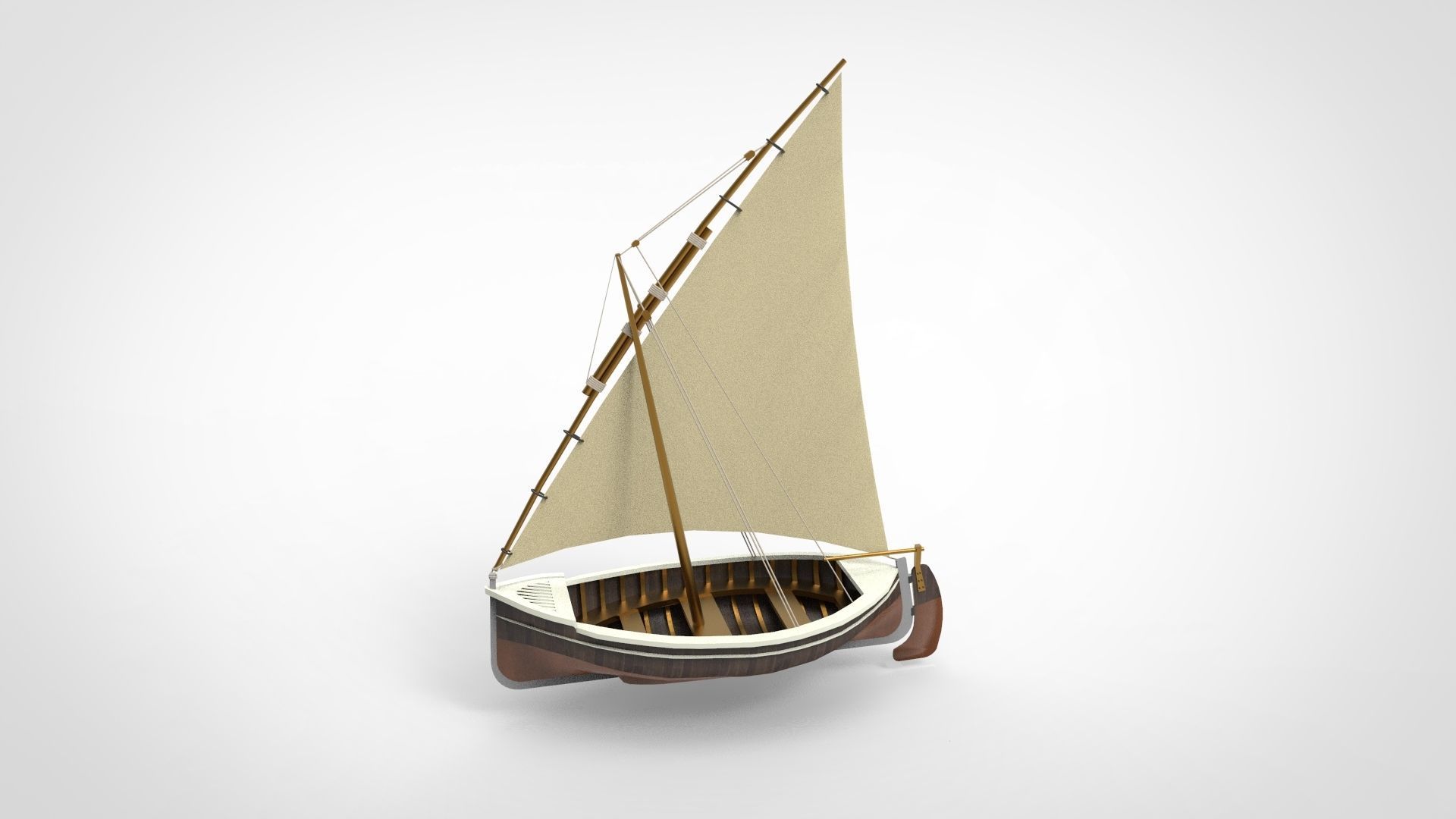Sail Model Traditional Sail boat 3D model | CGTrader