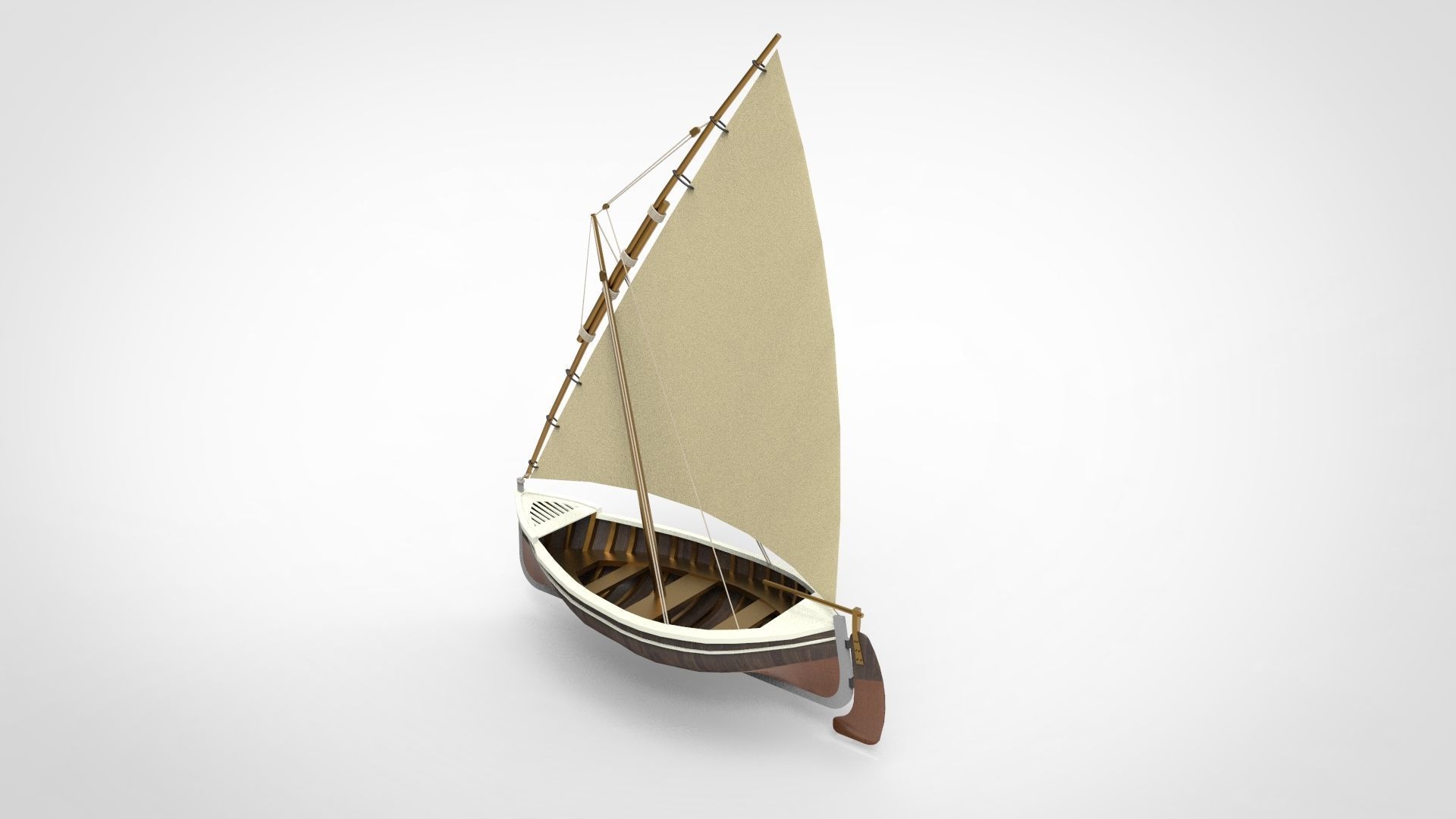Sail Model Traditional Sail boat 3D model | CGTrader
