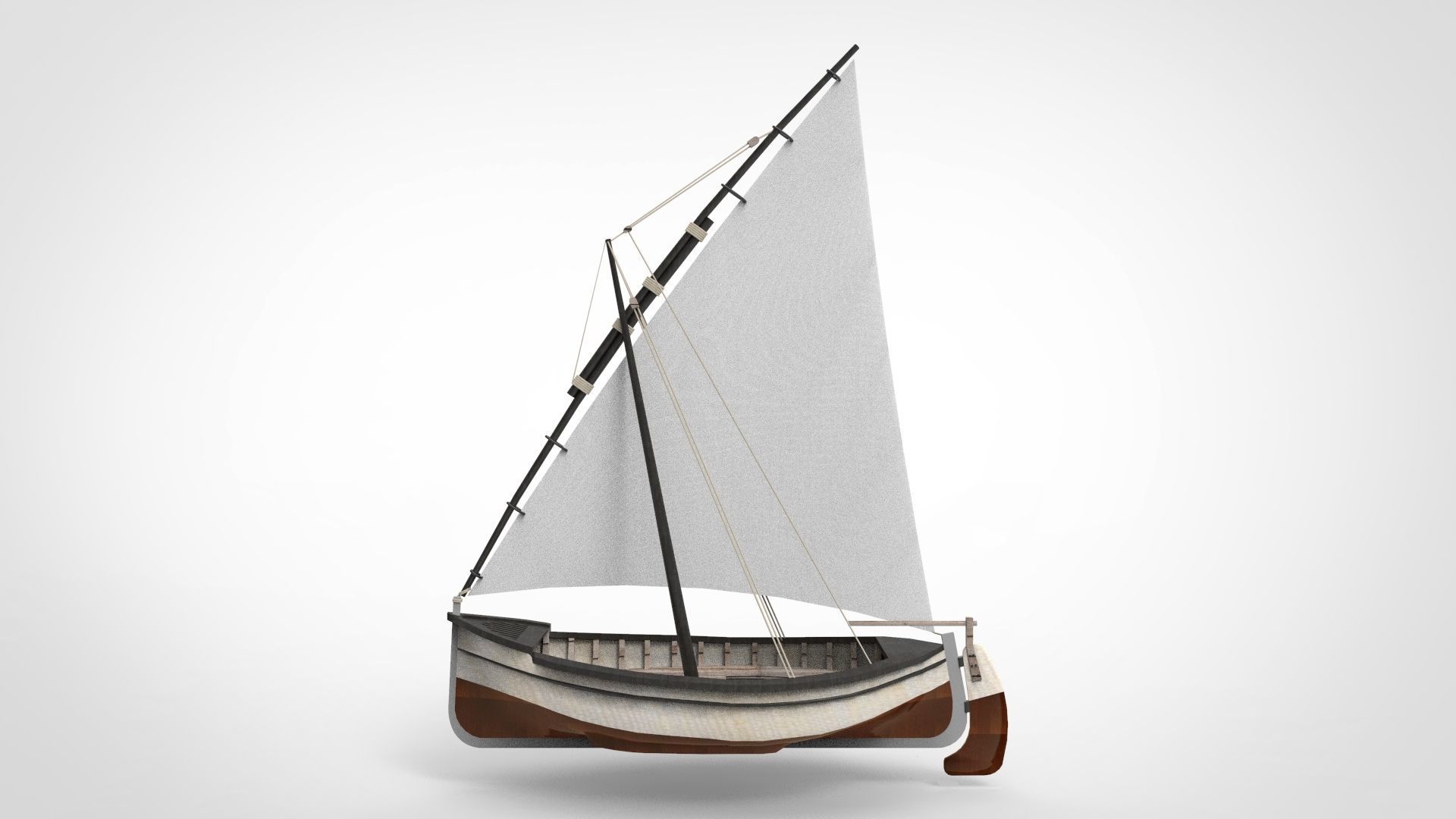 Sail boat 3D model_2