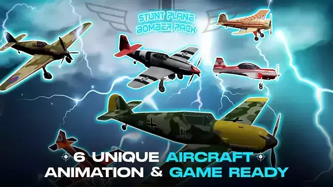 6 Stunt Planes and WW2 Bomber Pack