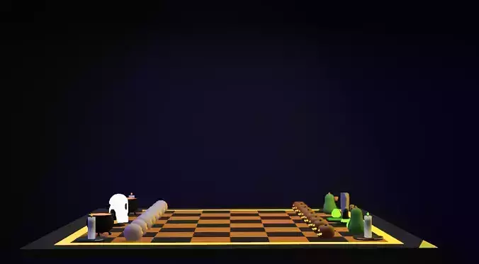 Spooky Halloween Chessboard