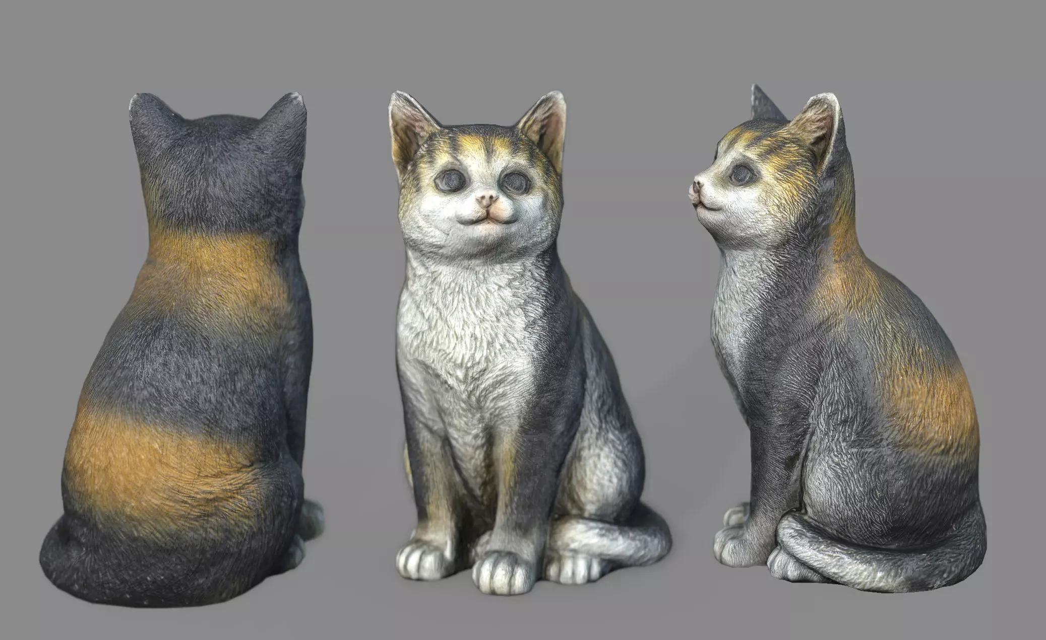 Cat statue Low-poly 3D model