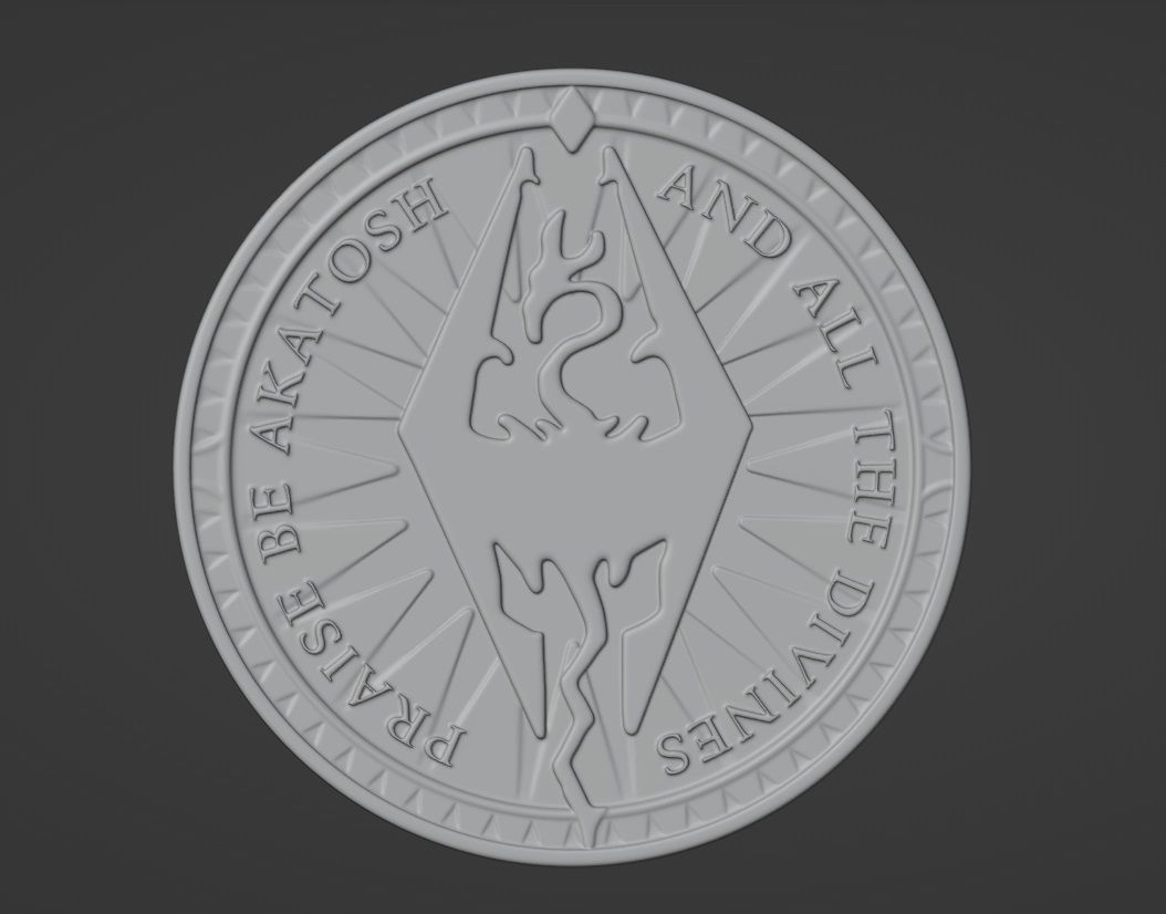 Golden septim Coin 3D print model_4
