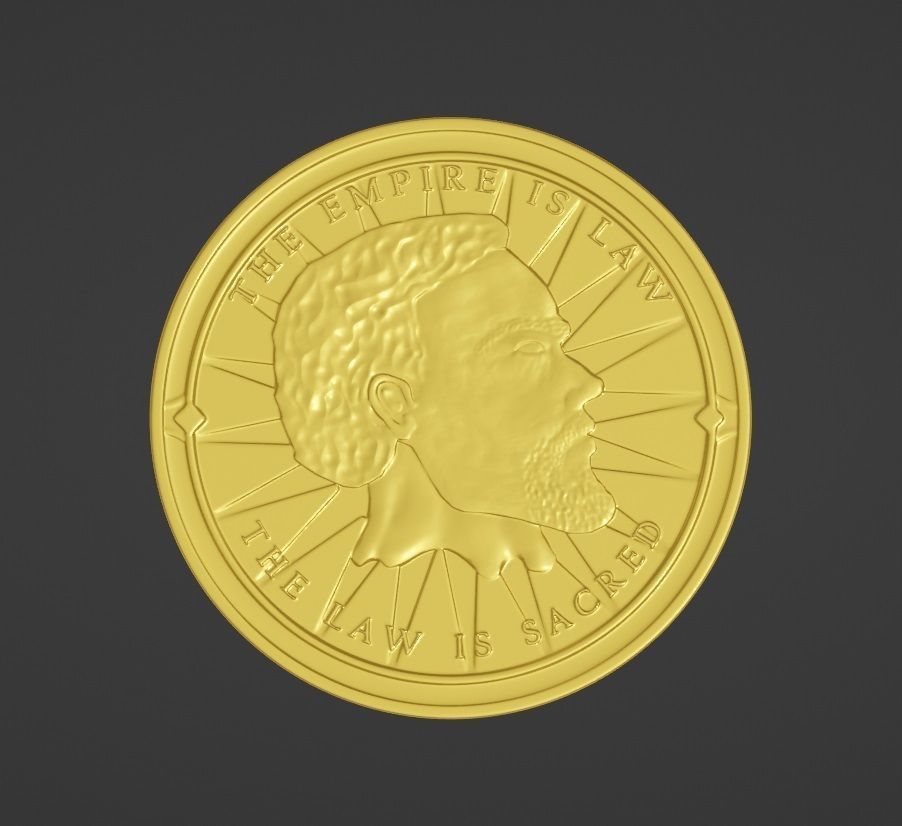Golden septim Coin 3D print model_1