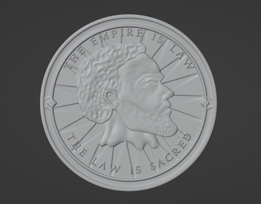 Golden septim Coin 3D print model_5