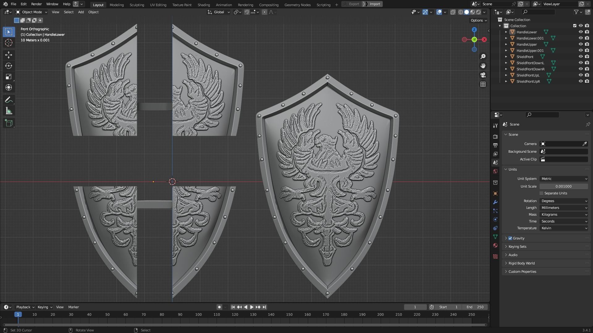 Dark Souls Faraam Full Armor with Shield and Sword for Cosplay 3D Model Collection_21