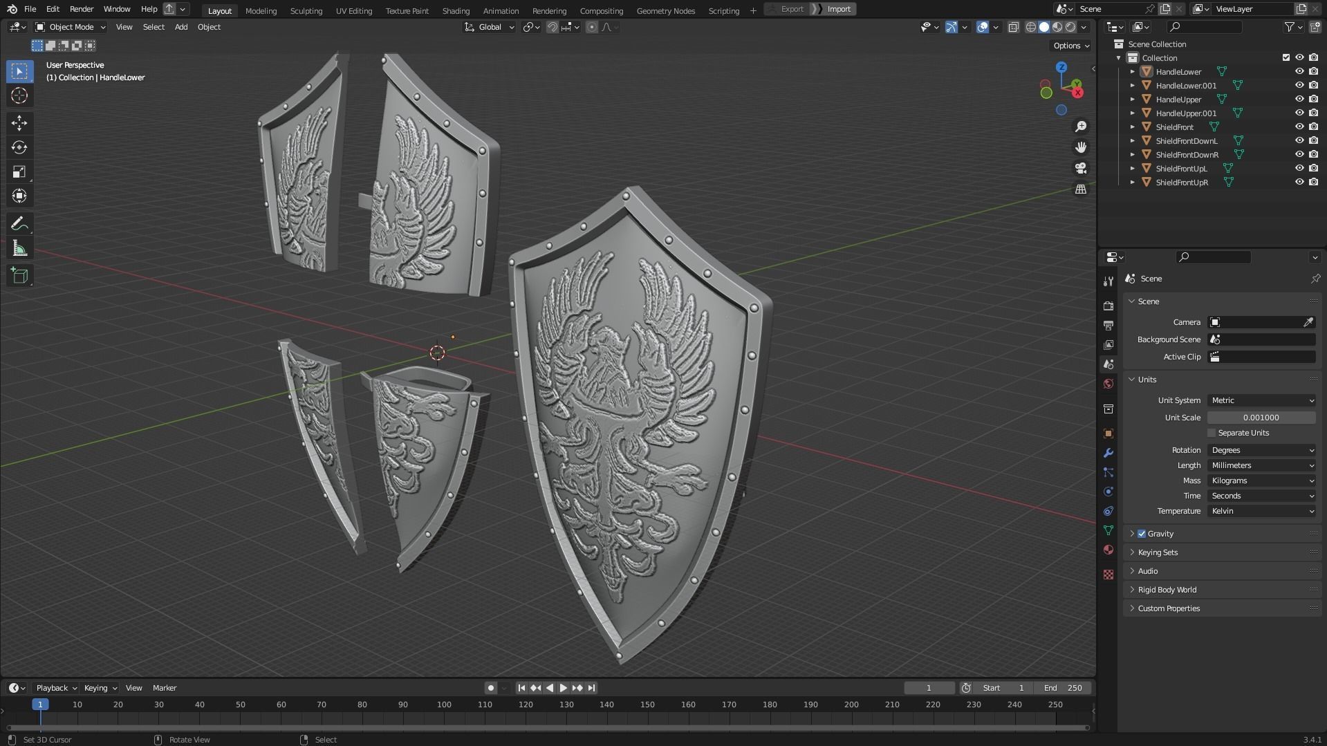 Dark Souls Faraam Full Armor with Shield and Sword for Cosplay 3D Model Collection_23