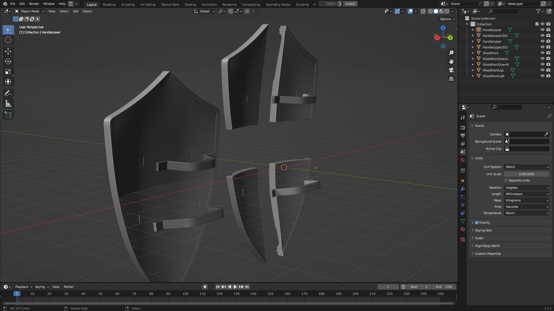Dark Souls Faraam Full Armor with Shield and Sword for Cosplay 3D Model Collection_22