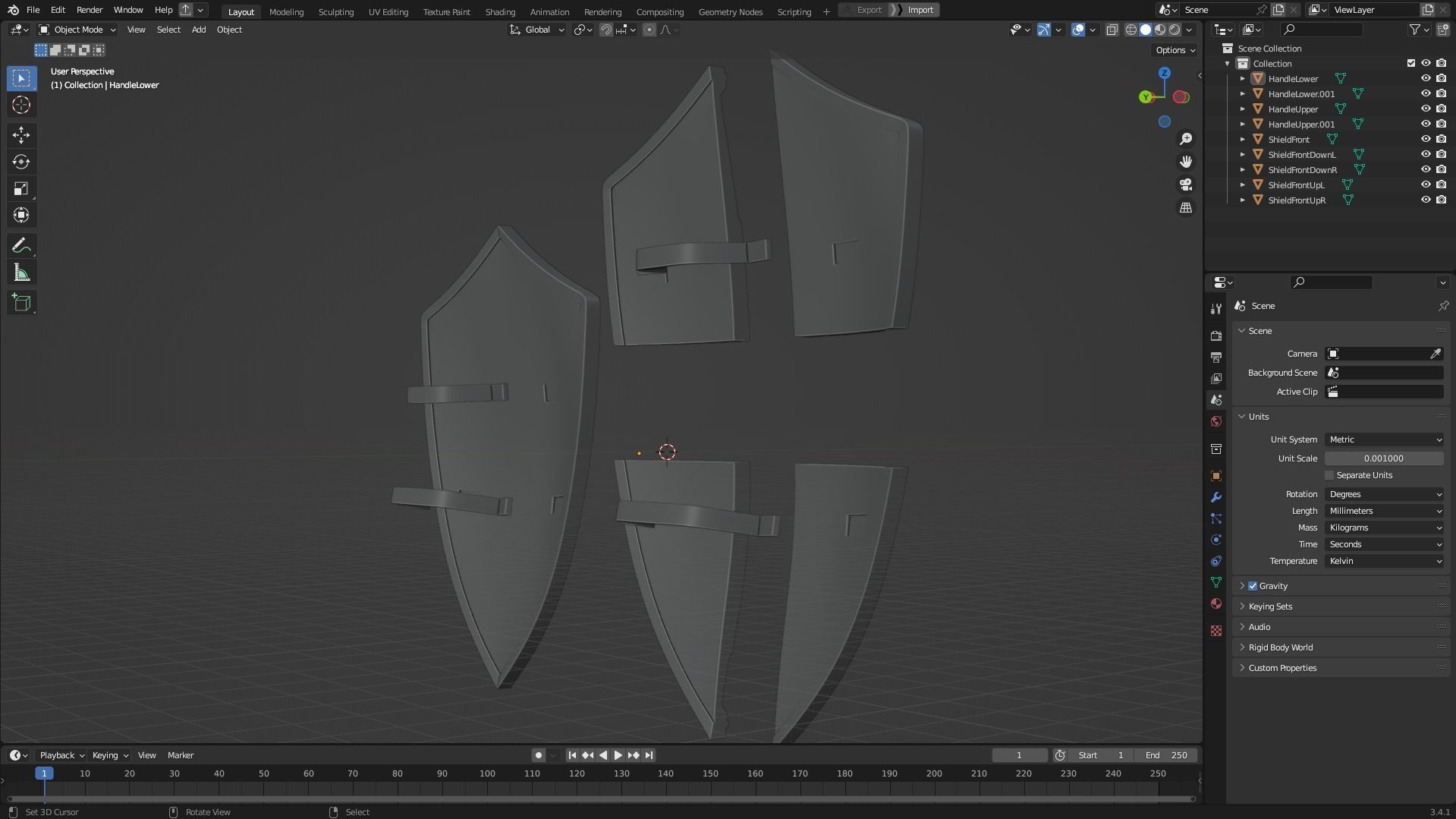 Dark Souls Faraam Full Armor with Shield and Sword for Cosplay 3D Model Collection_20