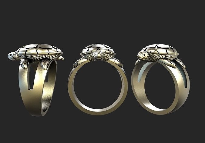 Turtle ring 3D print model