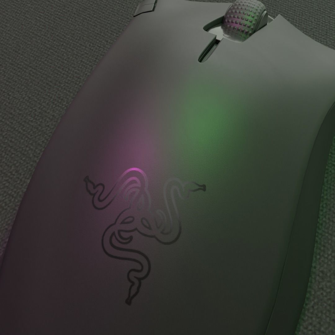 RAZER DEATHADDER 3D MOUSE Low-poly 3D model_5