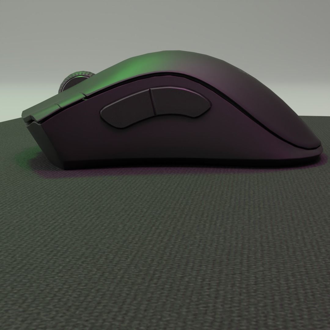 RAZER DEATHADDER 3D MOUSE Low-poly 3D model_2