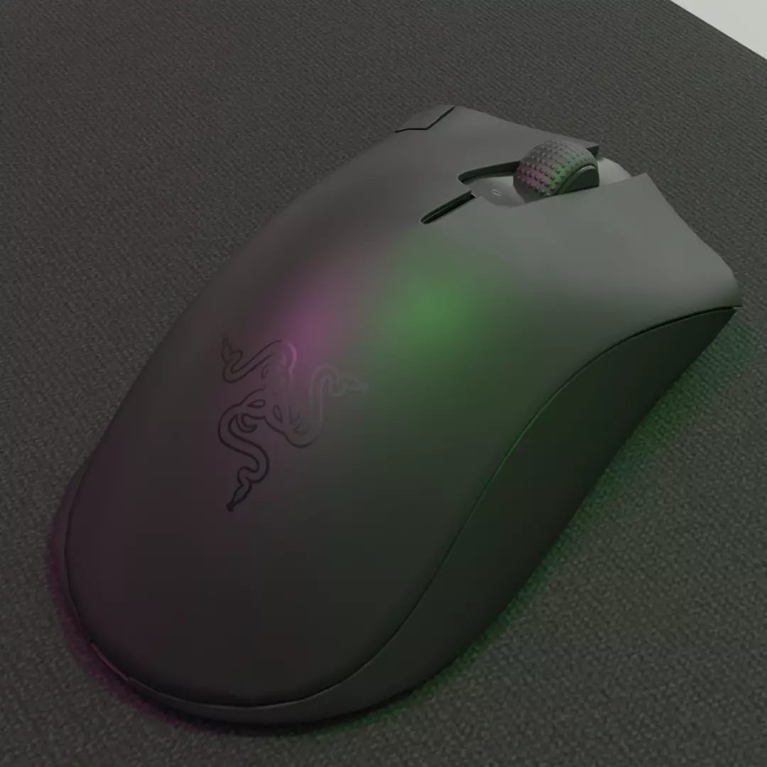 RAZER DEATHADDER 3D MOUSE Low-poly 3D model_0